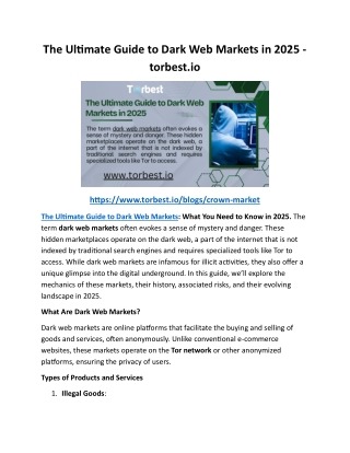 best dark web markets 2025